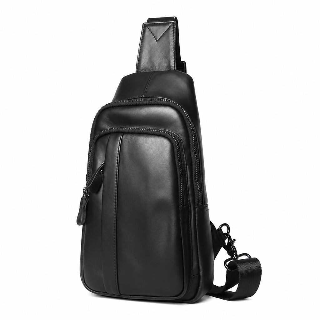 Brystveske i Ekte Kuskinn for Herre – Crossbody Skulderveske til 8" Nettbrett