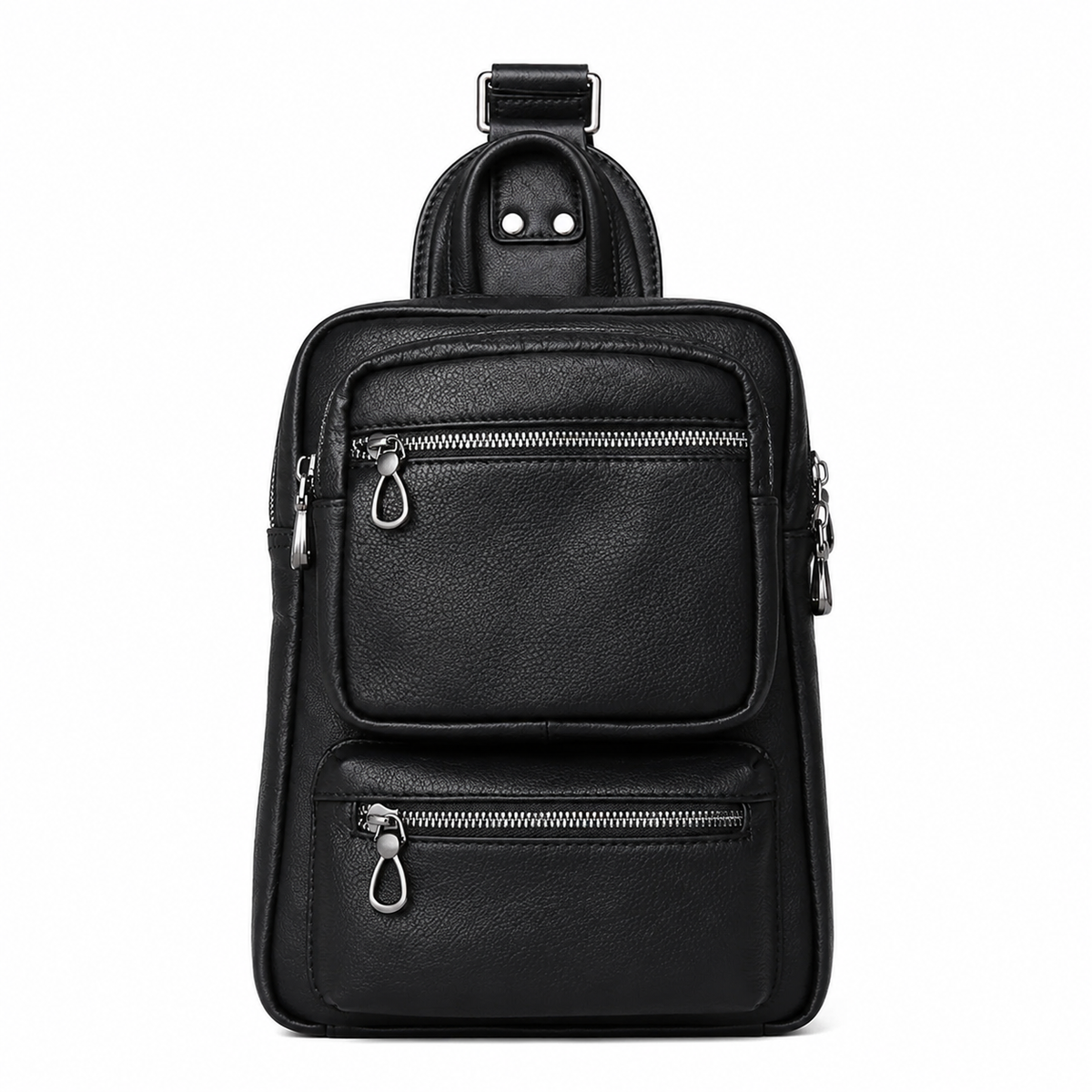 Brystveske i Fullnarvet Ekte Kuskinn for Herre – Stor Crossbody Veske til 10" iPad