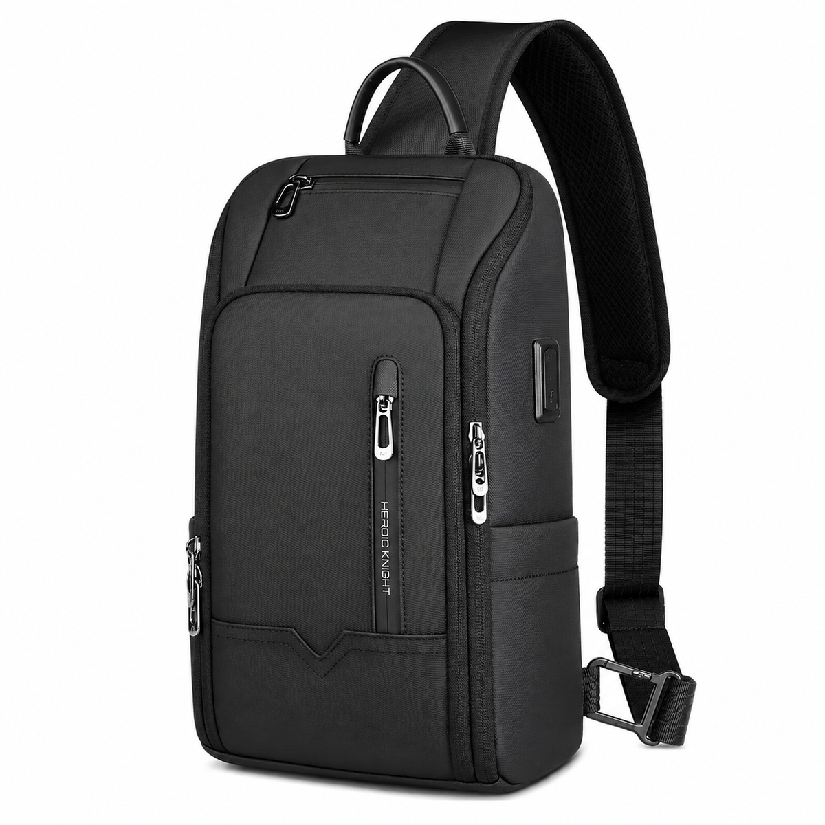 Crossbody Brystveske med USB-Ladeport – Vannavvisende Multifunksjonsveske for Herre