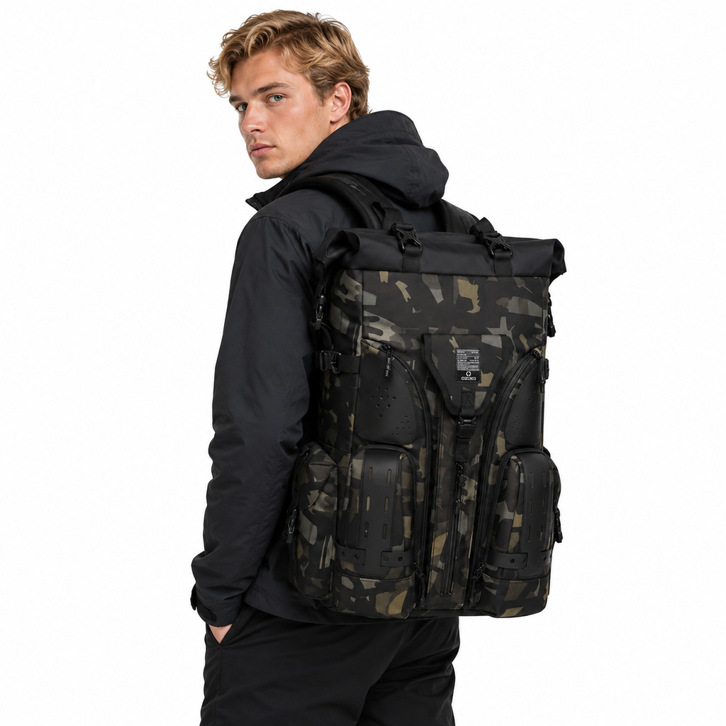 Taktisk Ryggsekk med MOLLE-System | Robust Tursekk for Friluftsliv og Camping