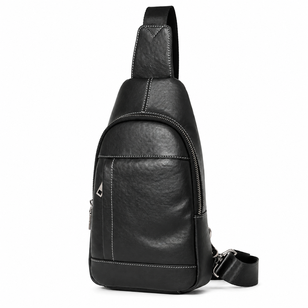 Brystveske i Ekte Kuskinn for Herre – Premium Crossbody med Flere Rom