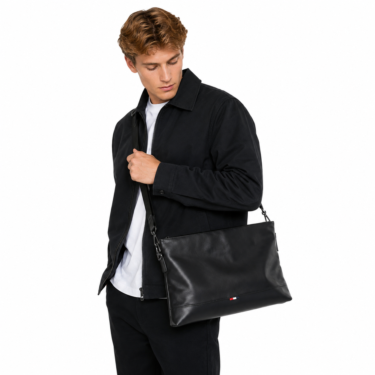 Skulderveske i Ekte Skinn til Herre – Vintage Crossbody Messenger Bag