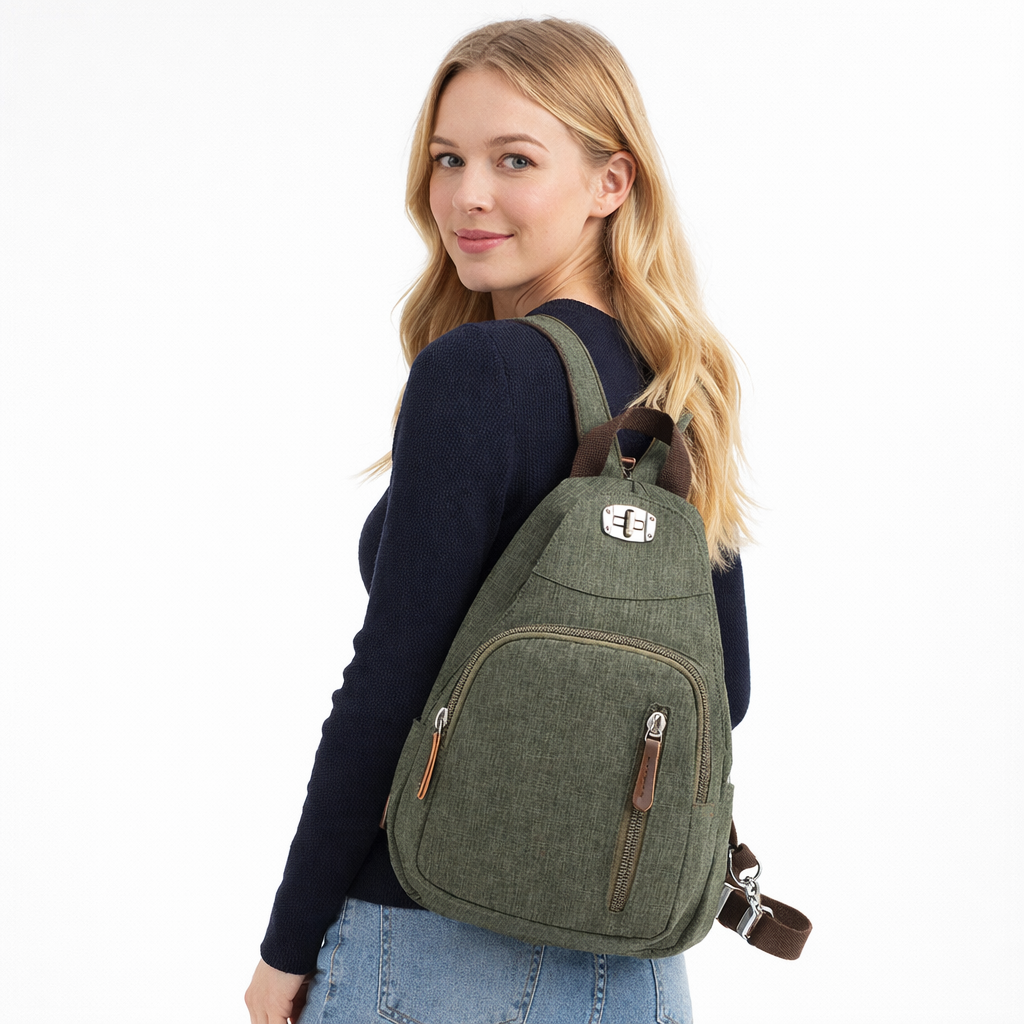 Liten Dame Ryggsekk – Trendy og Romslig Hverdagssekk til Reise, Skole og Fritid