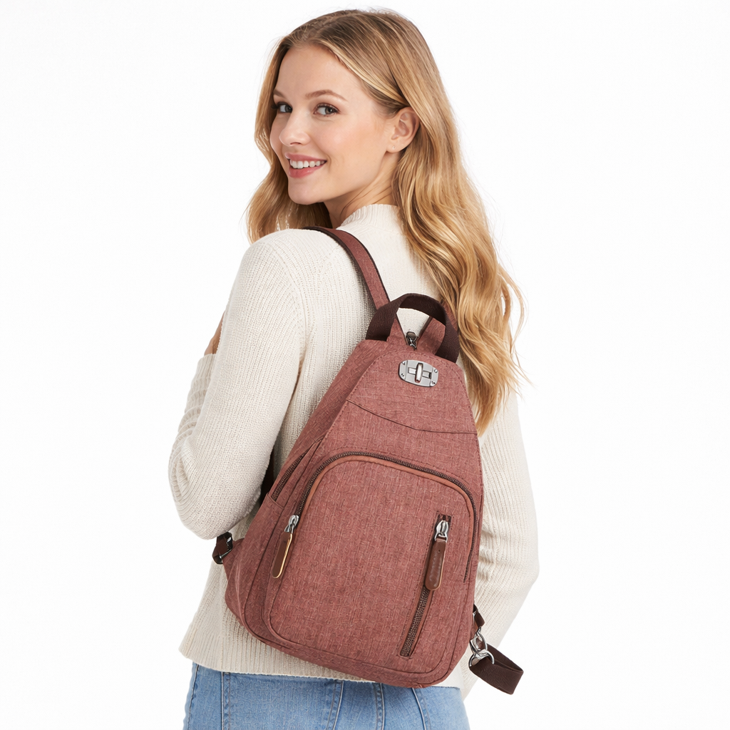 Liten Dame Ryggsekk – Trendy og Romslig Hverdagssekk til Reise, Skole og Fritid