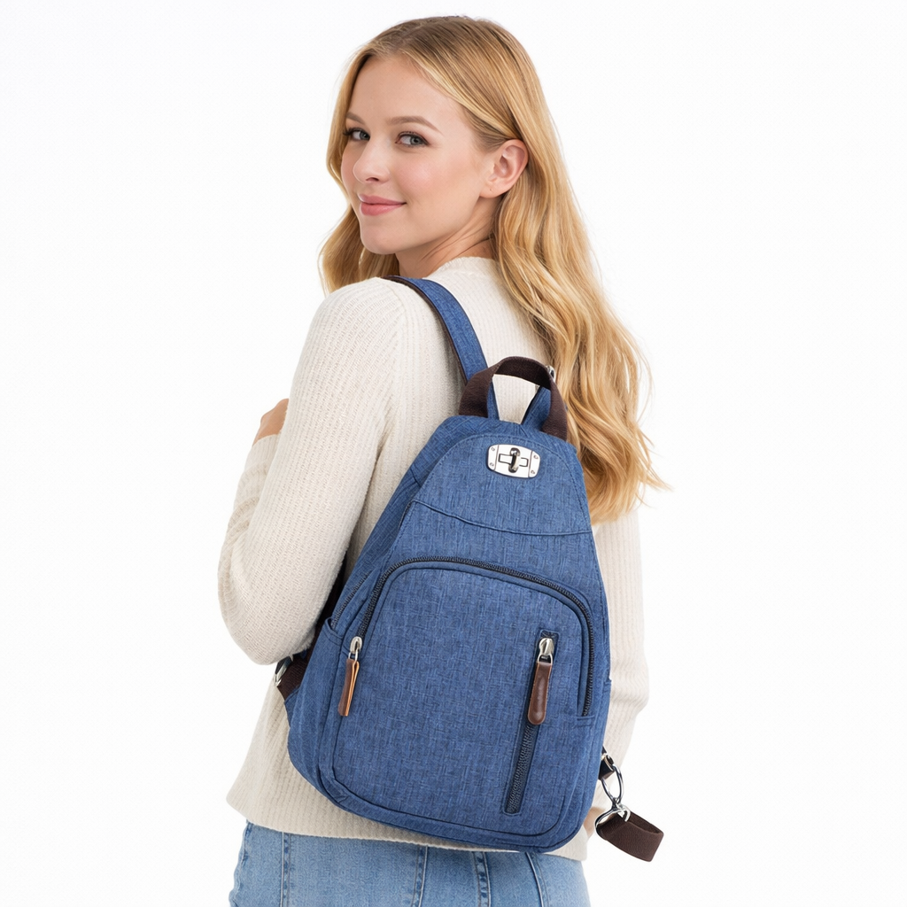 Liten Dame Ryggsekk – Trendy og Romslig Hverdagssekk til Reise, Skole og Fritid