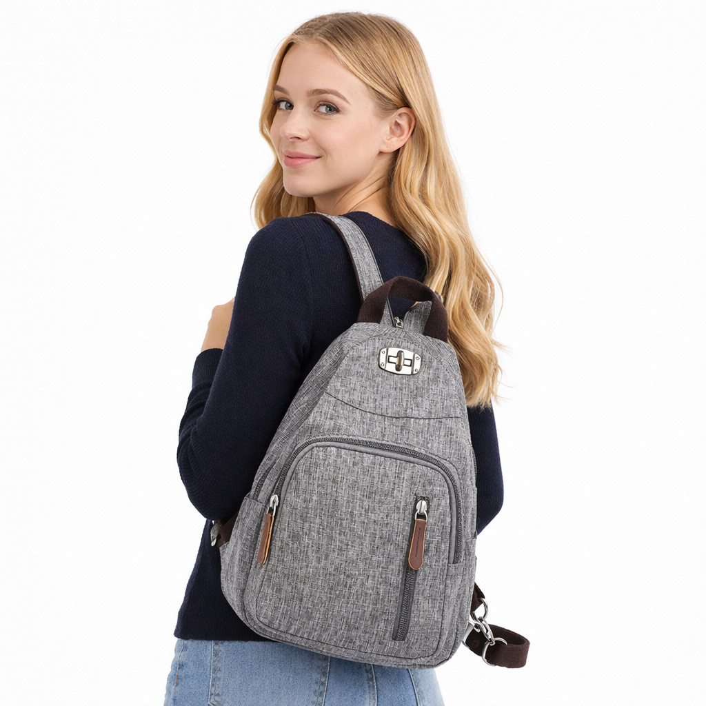 Liten Dame Ryggsekk – Trendy og Romslig Hverdagssekk til Reise, Skole og Fritid