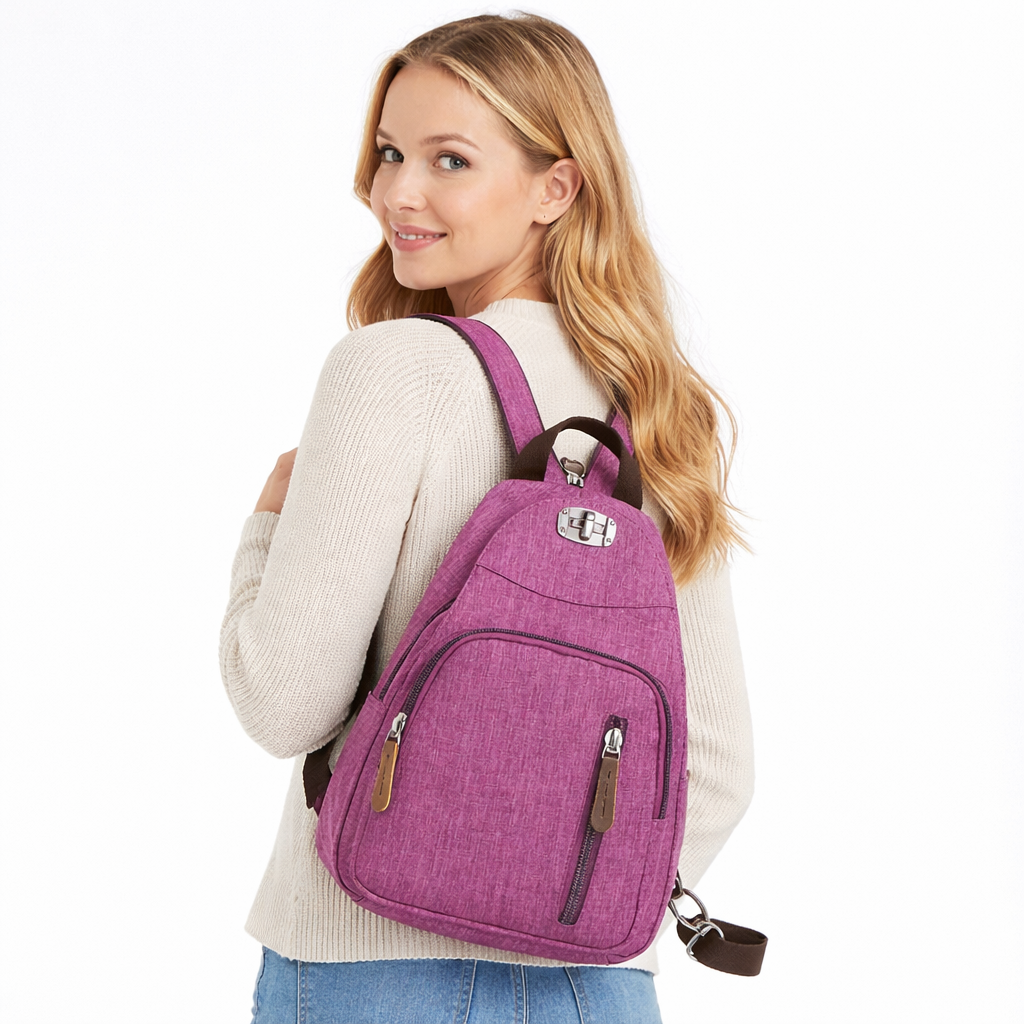 Liten Dame Ryggsekk – Trendy og Romslig Hverdagssekk til Reise, Skole og Fritid
