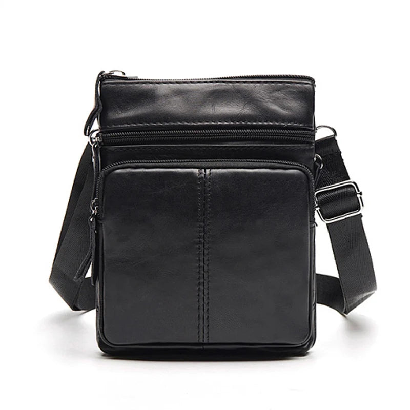 Liten Messenger Bag i Ekte Skinn for Herre – Vintage Crossbody Skulderveske