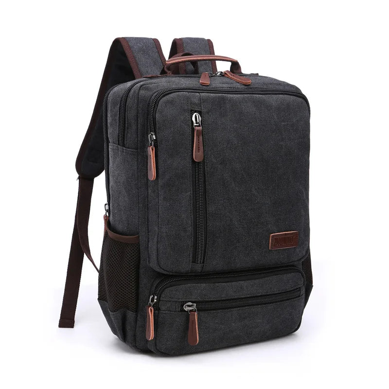Vintage Canvas Ryggsekk til Herre – Stor Laptop- og Reiseveske