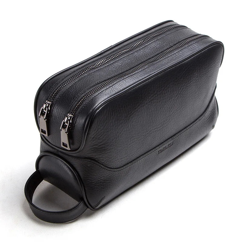 Toalettmappe i Crazy Horse Skinn – Vintage Reiseorganizer for Menn
