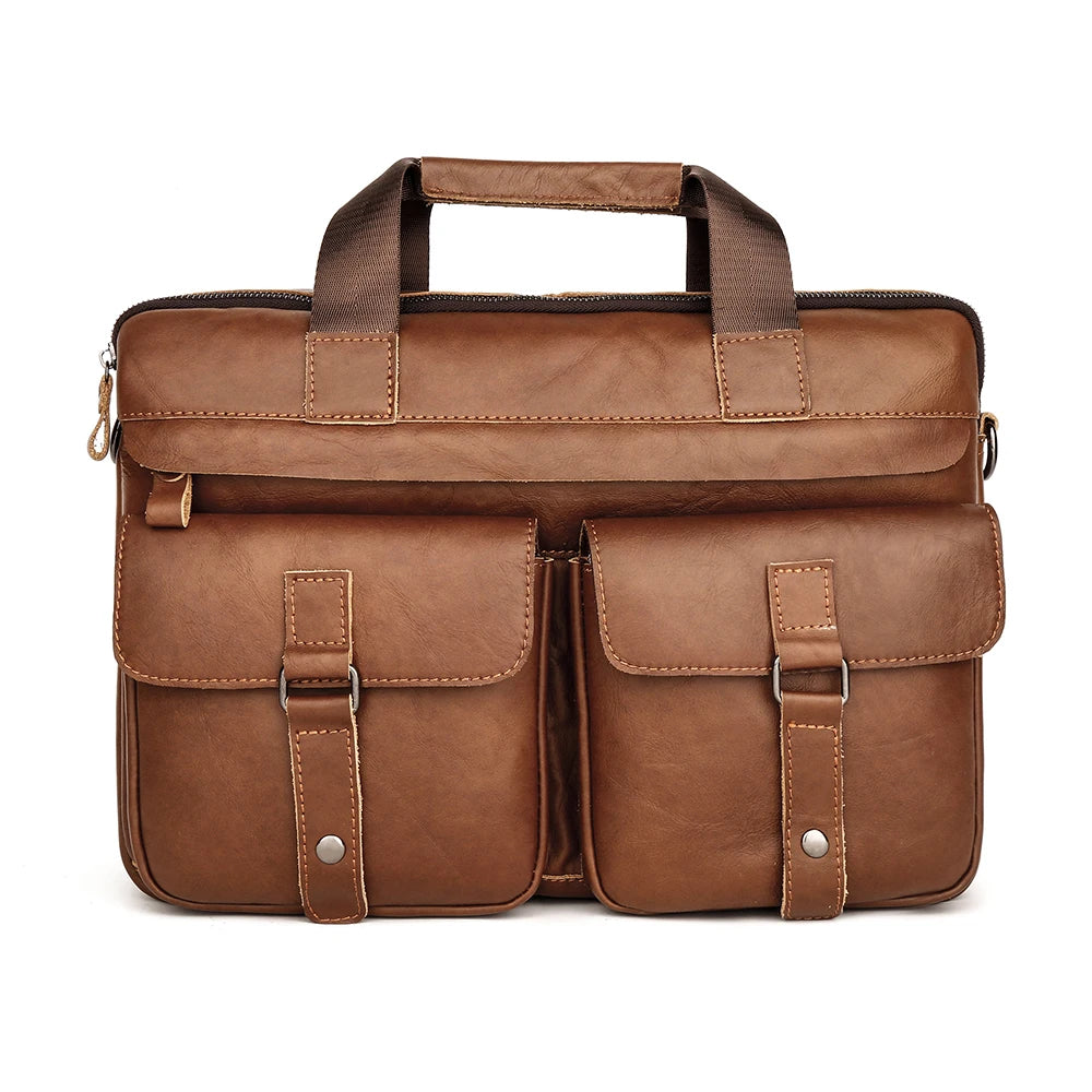 Dokumentveske i Ekte Skinn til Herre – 15,6” Laptopveske for Jobb og Business