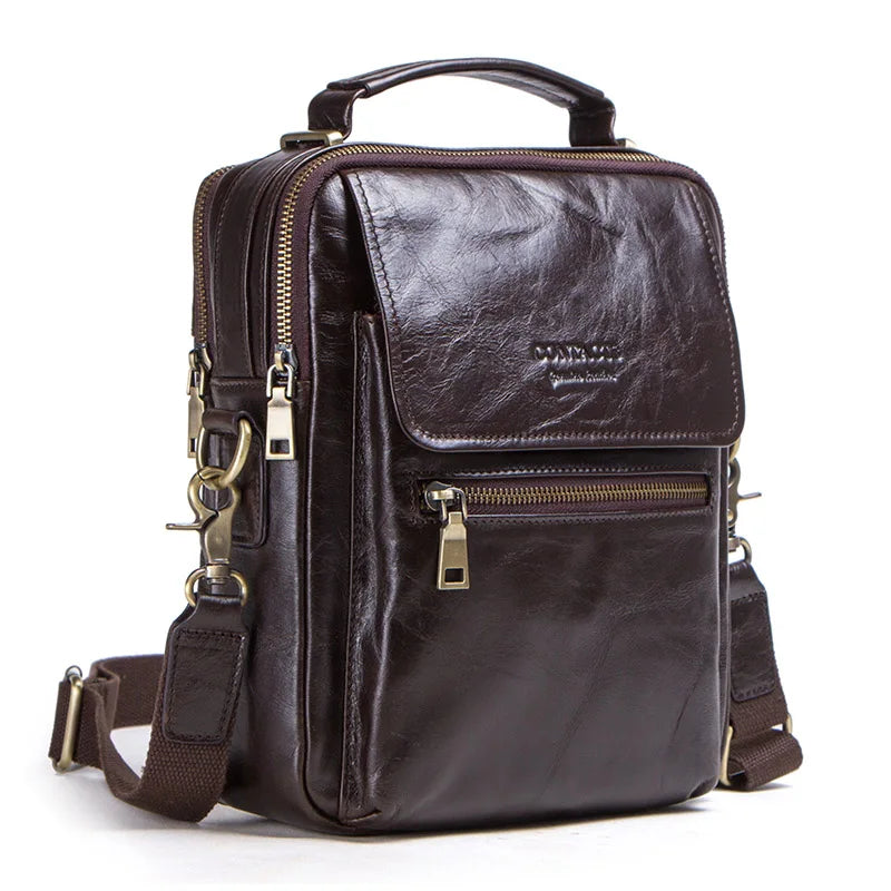 Skulderveske i Ekte Skinn for Herre – Crossbody Messenger Bag for 9,7" iPad