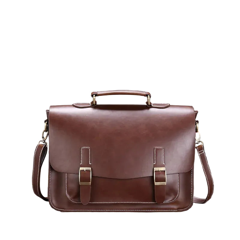 Vintage Briefcase til Herre – Messenger Bag i Crazy Horse PU-skinn for Jobb og Reise