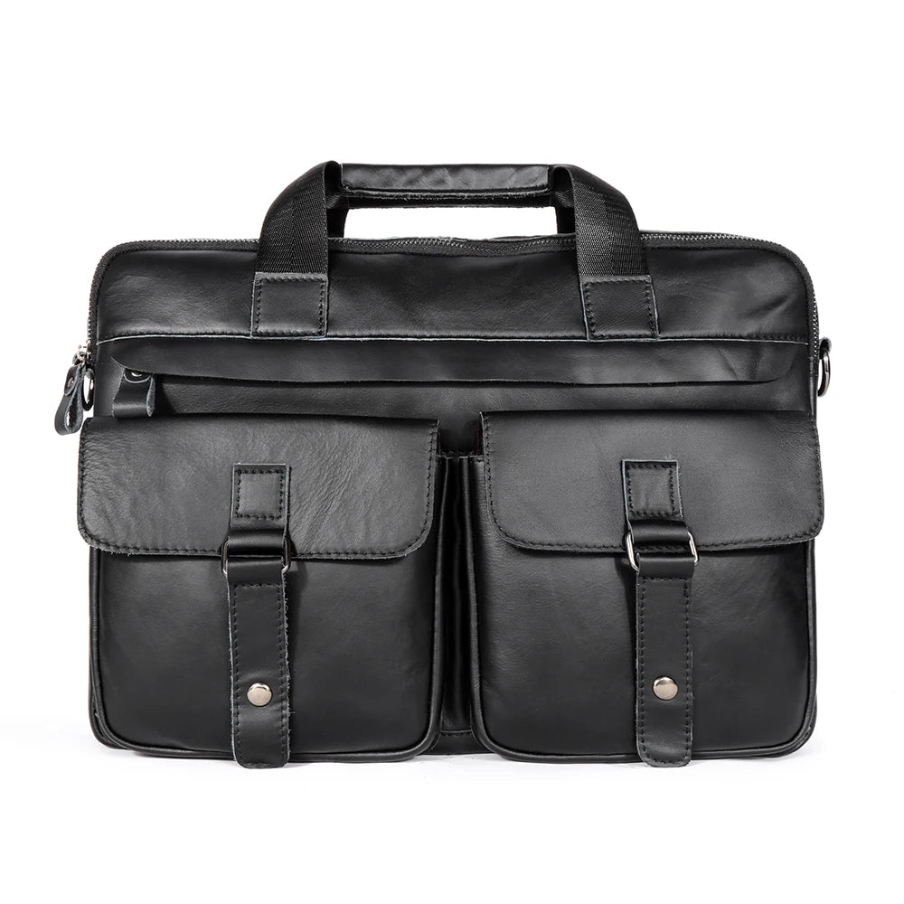 Dokumentveske i Ekte Skinn til Herre – 15,6” Laptopveske for Jobb og Business