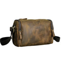 Liten Skinn Crossbody Veske til Herre – Vintage Crazy Horse Design