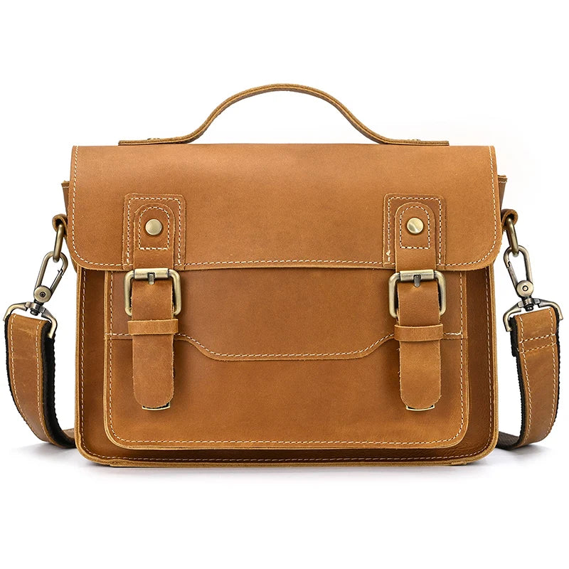 Vintage Sling Bag i Crazy Horse-skinn til Herre – Kompakt Messenger Veske