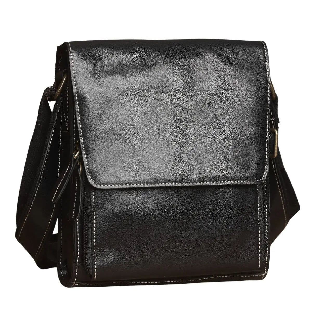 Vintage Crossbody Veske i Ekte Skinn til Herre – Casual Sling Bag