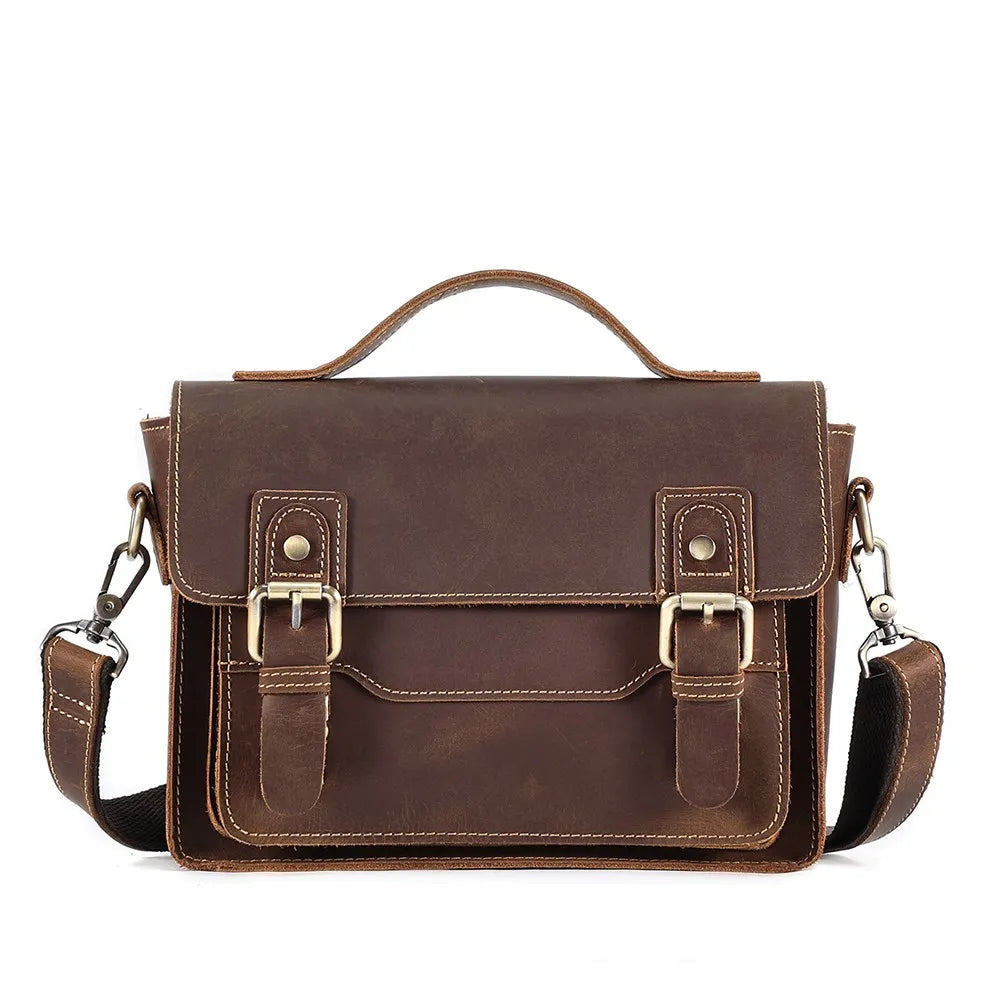 Vintage Skulderveske i Ekte Skinn – Unisex Messenger Bag for iPad 7,9"