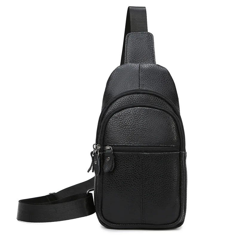 Brystveske i Ekte Skinn til Herre – Stor Crossbody Veske for Hverdag og Jobb