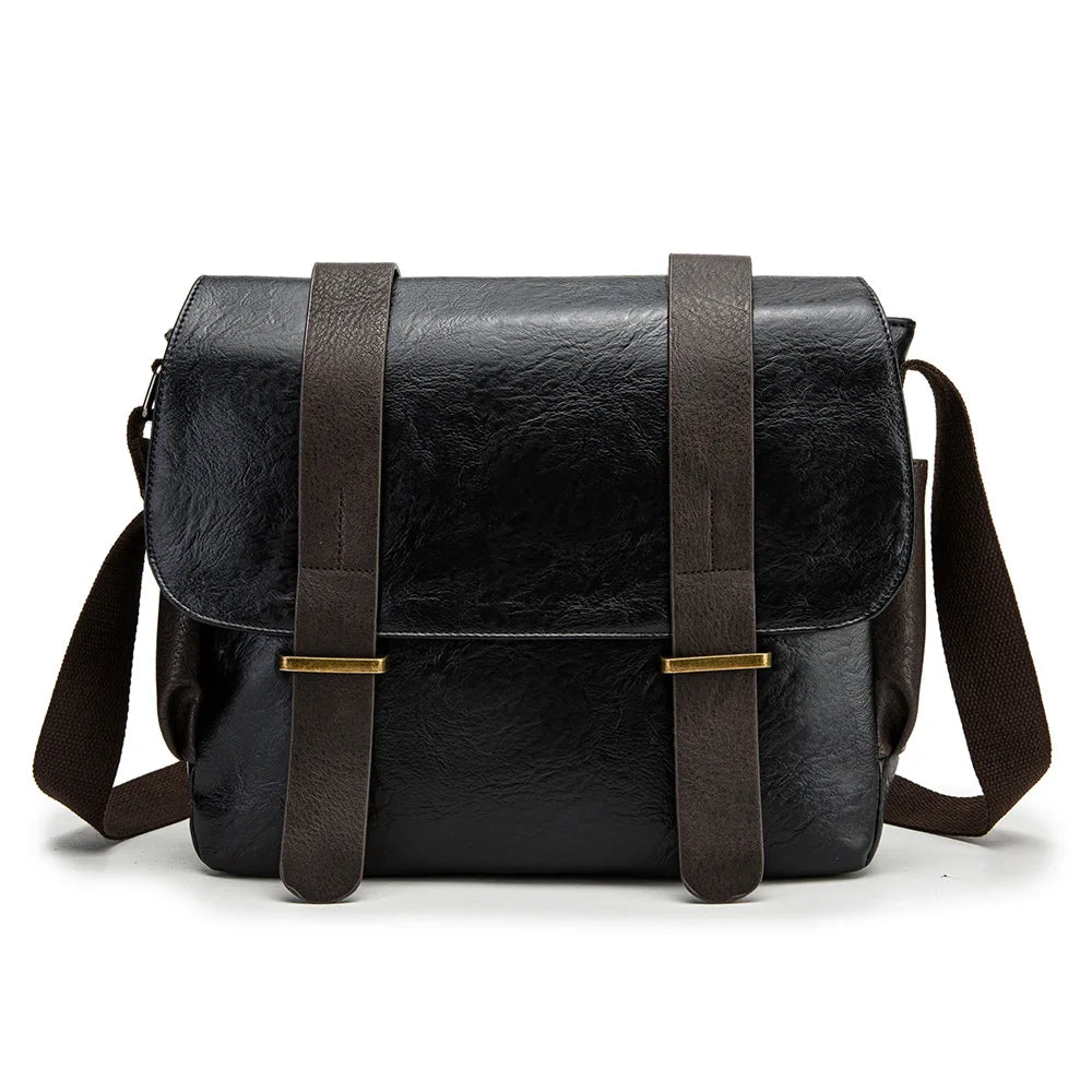 Business Messenger Bag for Herre i PU-skinn – Elegant Crossbody Dokumentveske