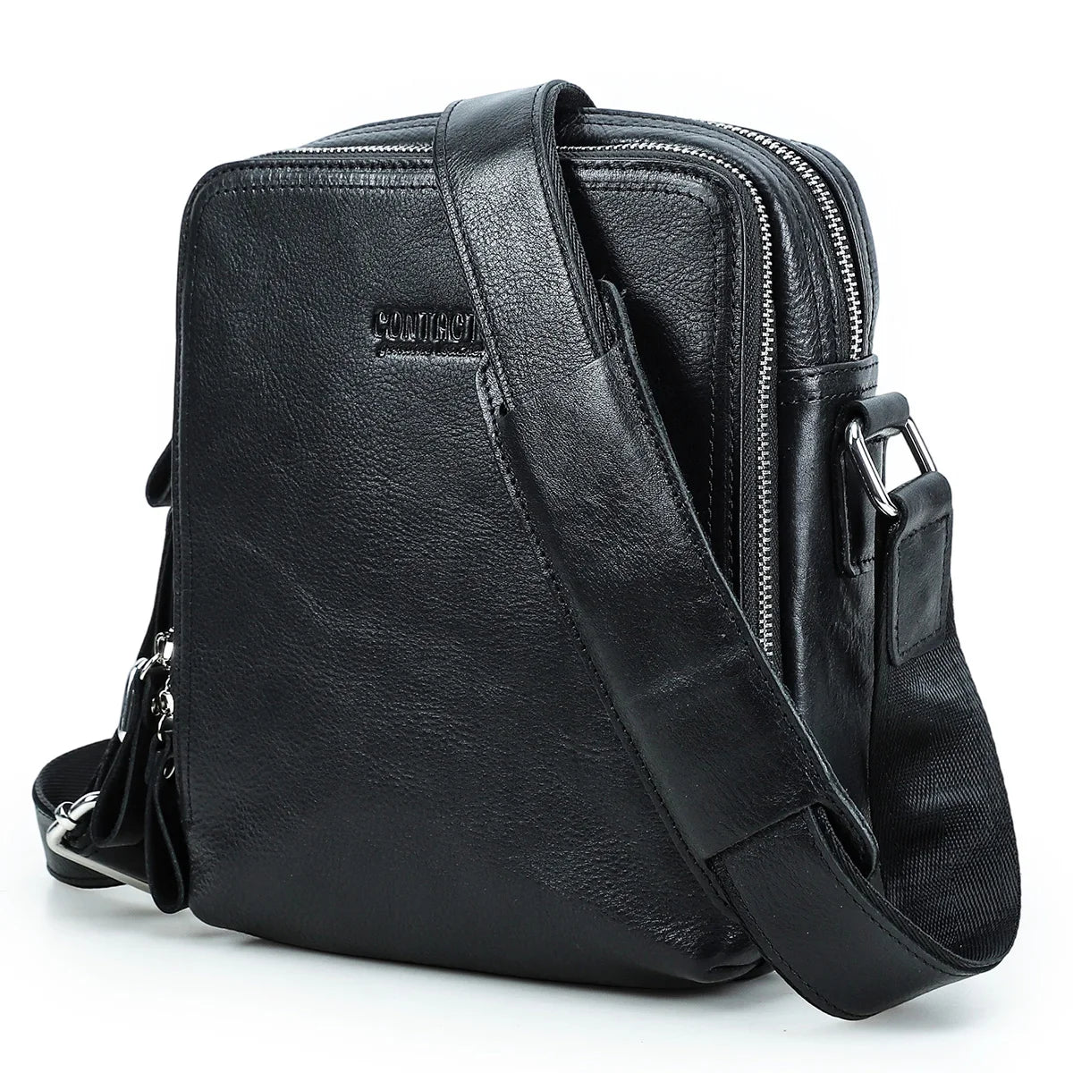 Vintage Skulderveske i Ekte Skinn – Klassisk Messenger Bag for Menn