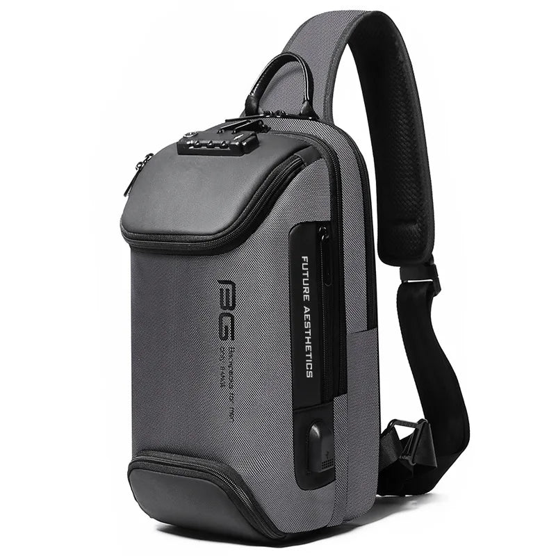 Multifunksjonell Crossbody Veske med USB – Tyverisikker Skulderveske for Reise