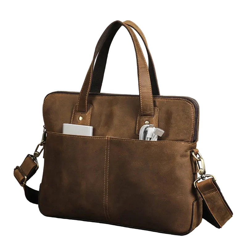 Vintage Dokumentveske i Ekte Skinn – Laptopveske til Herre for 13”–16” MacBook