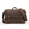 Vintage Messenger Bag i Crazy Horse-skinn til Herre – Laptop Crossbody Veske