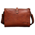 Horisontal Skulderveske i Ekte Skinn – Elegant Messenger Bag for Jobb og Hverdag