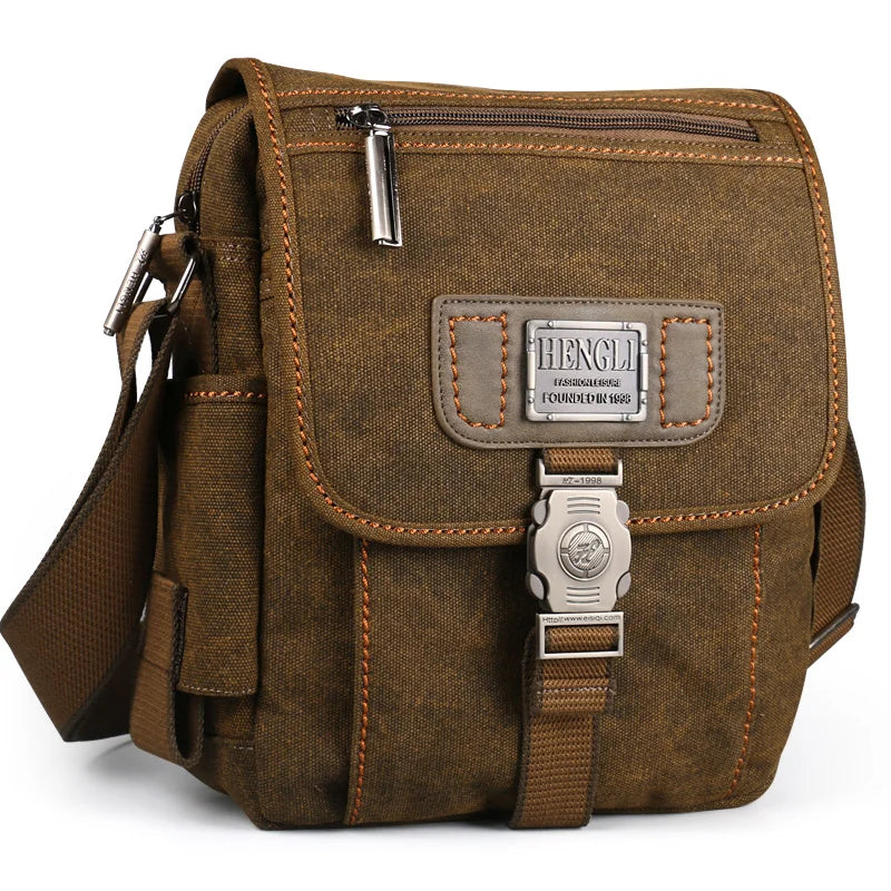 Vintage Canvas Skulderveske til Herre – Casual Crossbody Messenger Bag