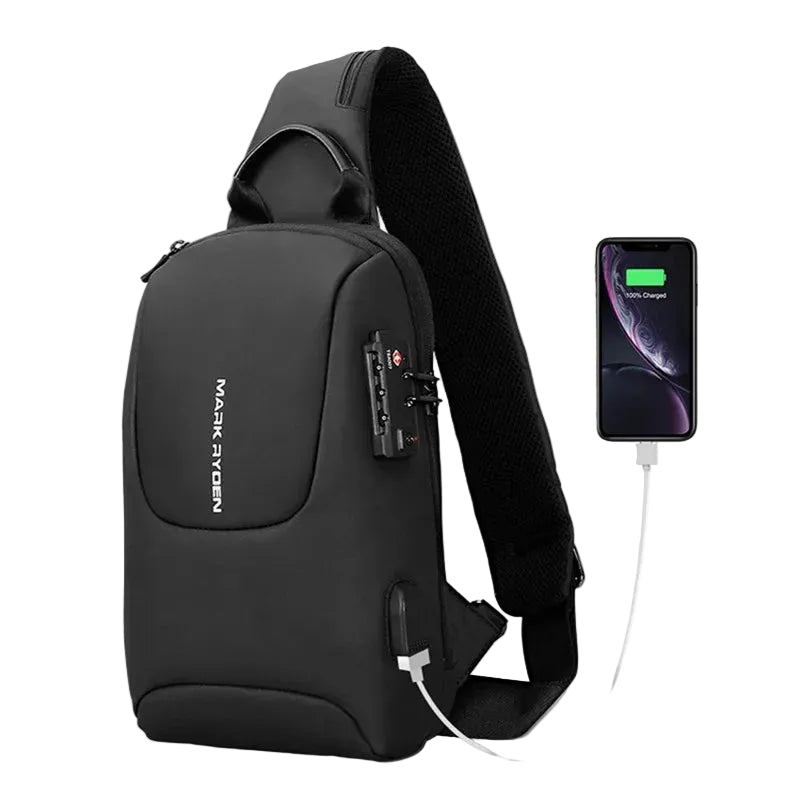 Tyverisikker Sling Bag til Herre – Vanntett Crossbody Veske med TSA-lås