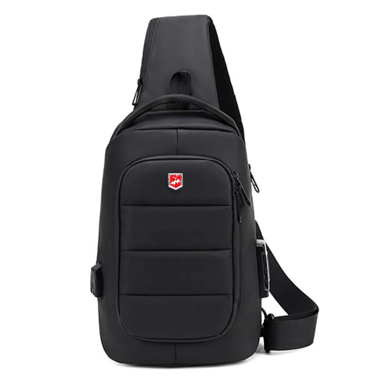 Tyverisikker Crossbody Bag til Herre – Vanntett Chest Bag med USB-lading