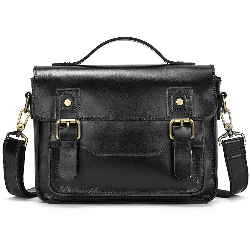 Vintage Sling Bag i Crazy Horse-skinn til Herre – Kompakt Messenger Veske
