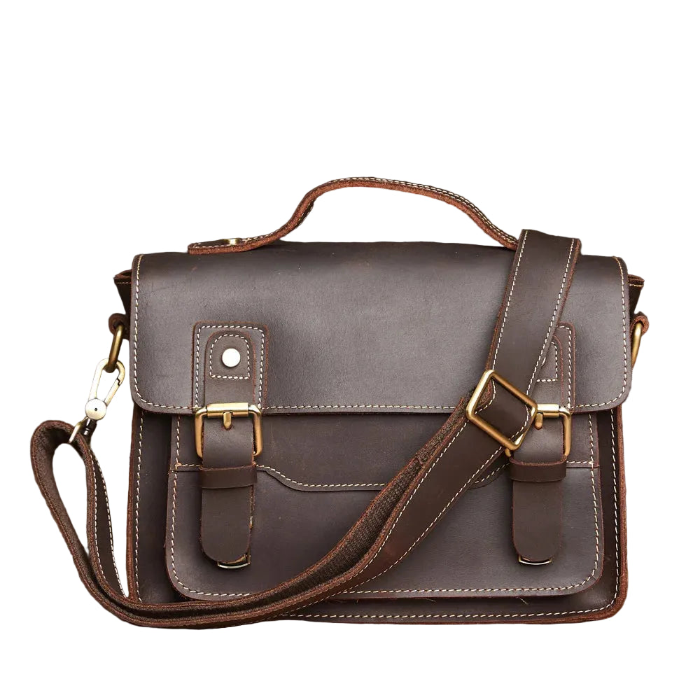 Slim Skinn Crossbody Veske til Herre – Retro & Elegant Hverdagsstil