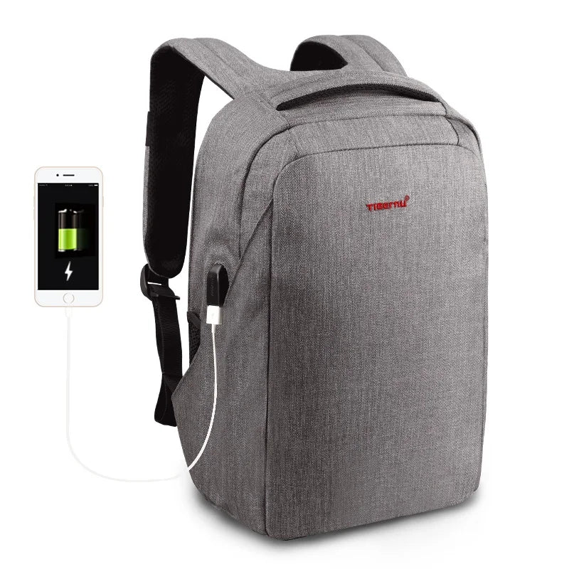 Tyverisikret Laptopryggsekk 15,6" – Ryggsekk med USB-port for Skole, Jobb og Reise