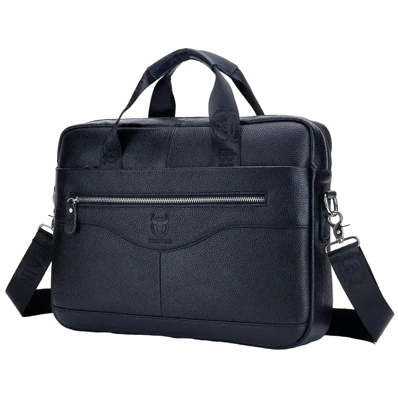 Herreveske i Kuskinn – Retro Dokumentmappe og Messenger Bag med Stor Kapasitet