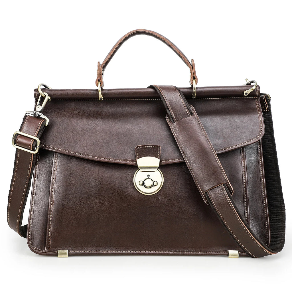 Businessveske i Vegetabilsk Garvet Skinn for Herre – Briefcase til 14" MacBook Pro