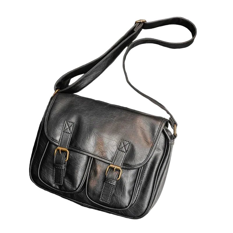 Messenger Bag til Herre i Japansk Stil – Moderne Crossbody Veske i Mykt PU-skinn