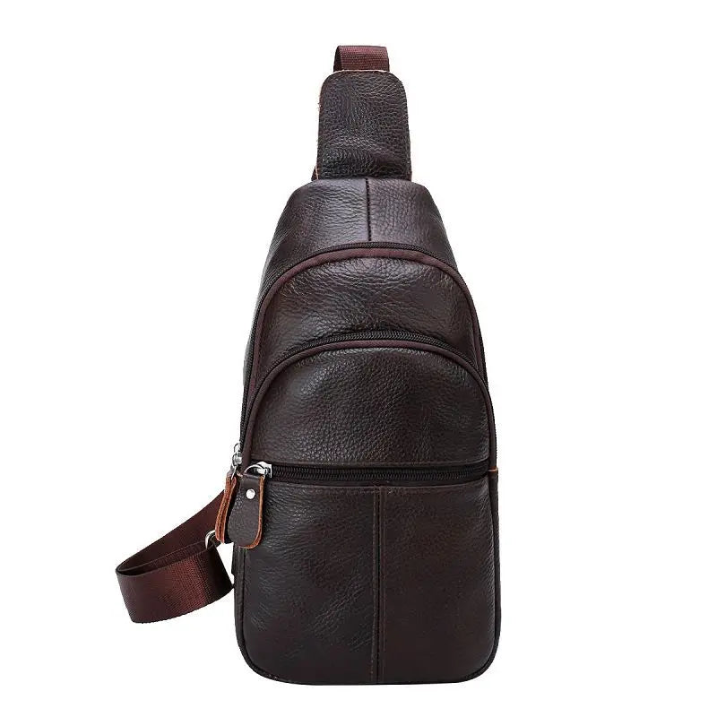 Brystveske i Ekte Skinn til Herre – Stor Crossbody Veske for Hverdag og Jobb