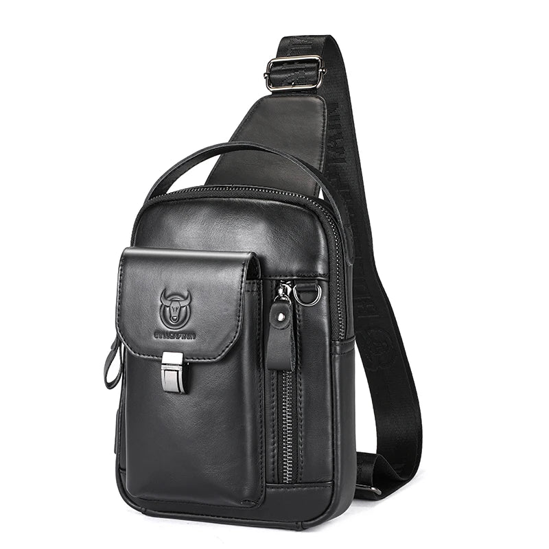 Skulderveske i Ekte Skinn – Kompakt Crossbody Veske med Tyverisikring