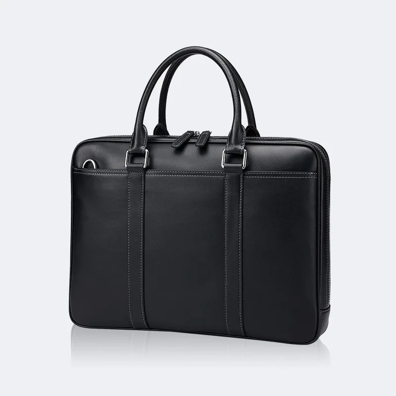 Skinn Messenger Bag til Herre – Stor Business Veske i Kuskinn