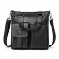 Retro Businessveske i Ekte Kuskinn for Herre – Vertikal Briefcase og Messengerbag