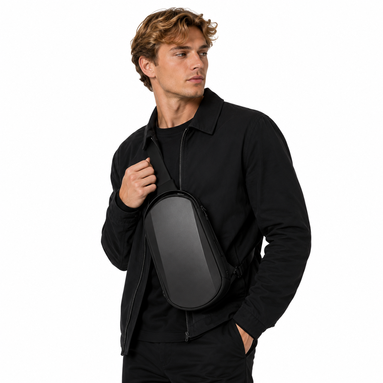 Tyverisikker Chest Bag til Herre – Crossbody Sling Bag med USB-lading
