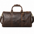 Weekendbag i fullnarvet skinn med stor kapasitet