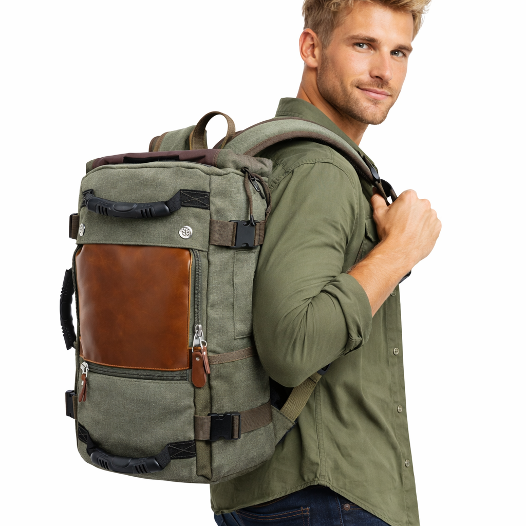 50L Reiseryggsekk med Laptoprom 17,3" – Vanntett Multifunksjonell Tur- og Reiseryggsekk