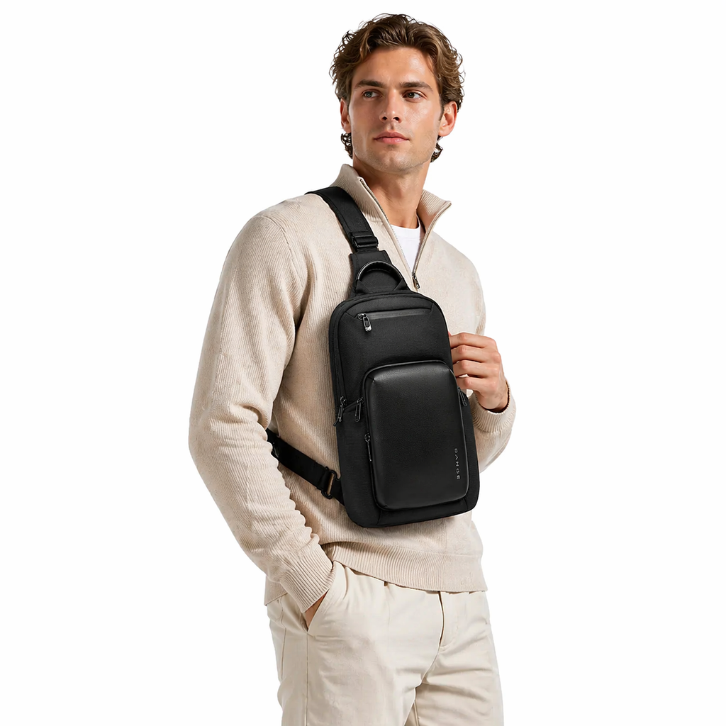 Multifunksjonell Crossbody Veske – Vanntett Sling Bag med Stor Kapasitet