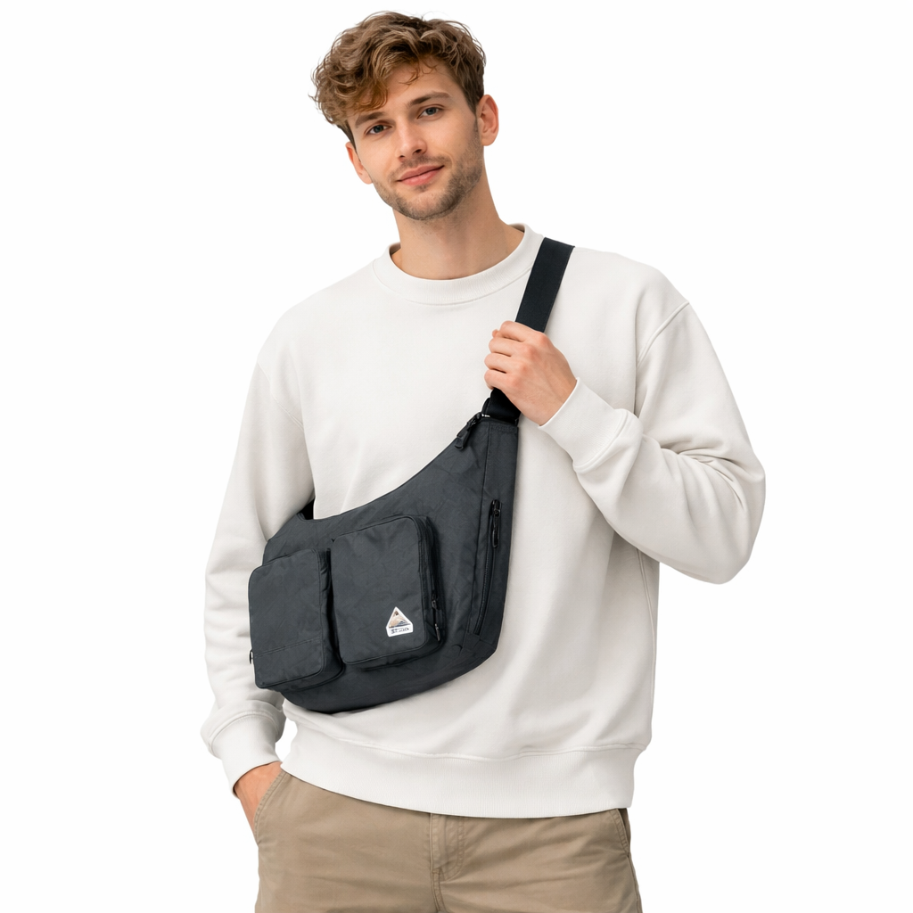 Stor Crossbody Laptopveske 15" – Lett Messenger Bag for Reise, Jobb og Hverdag