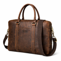 Vintage Businessveske i Ekte Skinn – Elegant Laptopveske for 13,3" MacBook