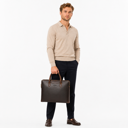 Businessveske i Ekte Skinn for Herre – Briefcase til 14,2" MacBook