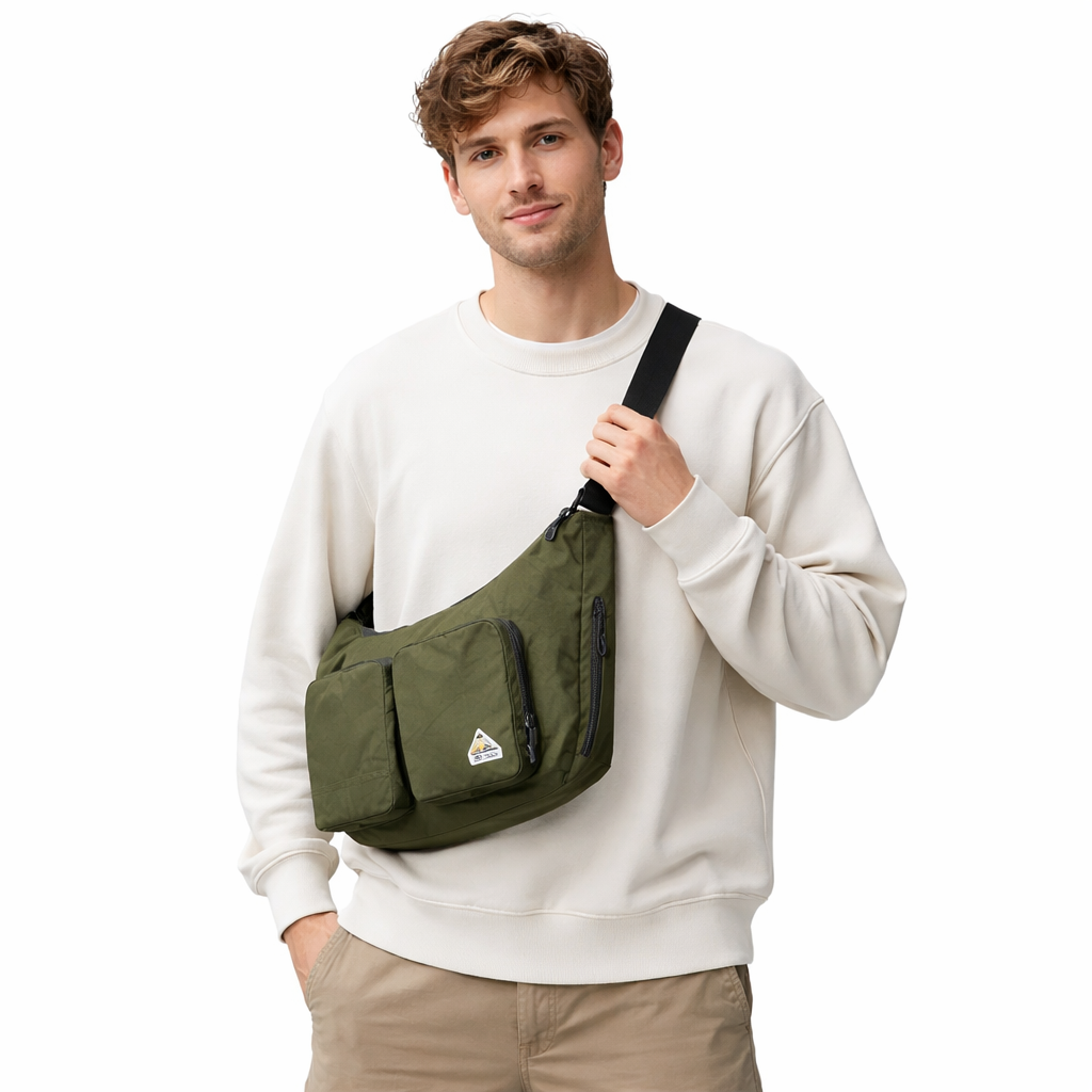 Stor Crossbody Laptopveske 15" – Lett Messenger Bag for Reise, Jobb og Hverdag